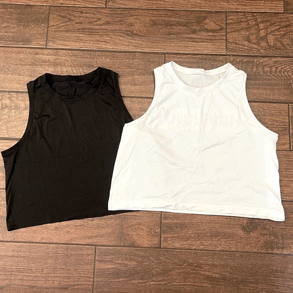 lululemon athletica Tops - Lululemon women’s cropped tank set of 2 size 10